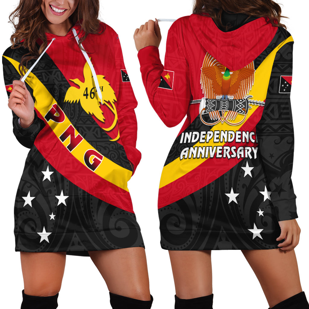 Papua New Guinea Hoodie Dress Happy Independence Day