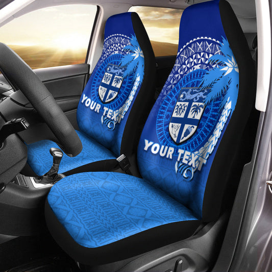 (Custom Personalised) Fiji Tapa Tribal Coconut Tree Car Seat Covers
