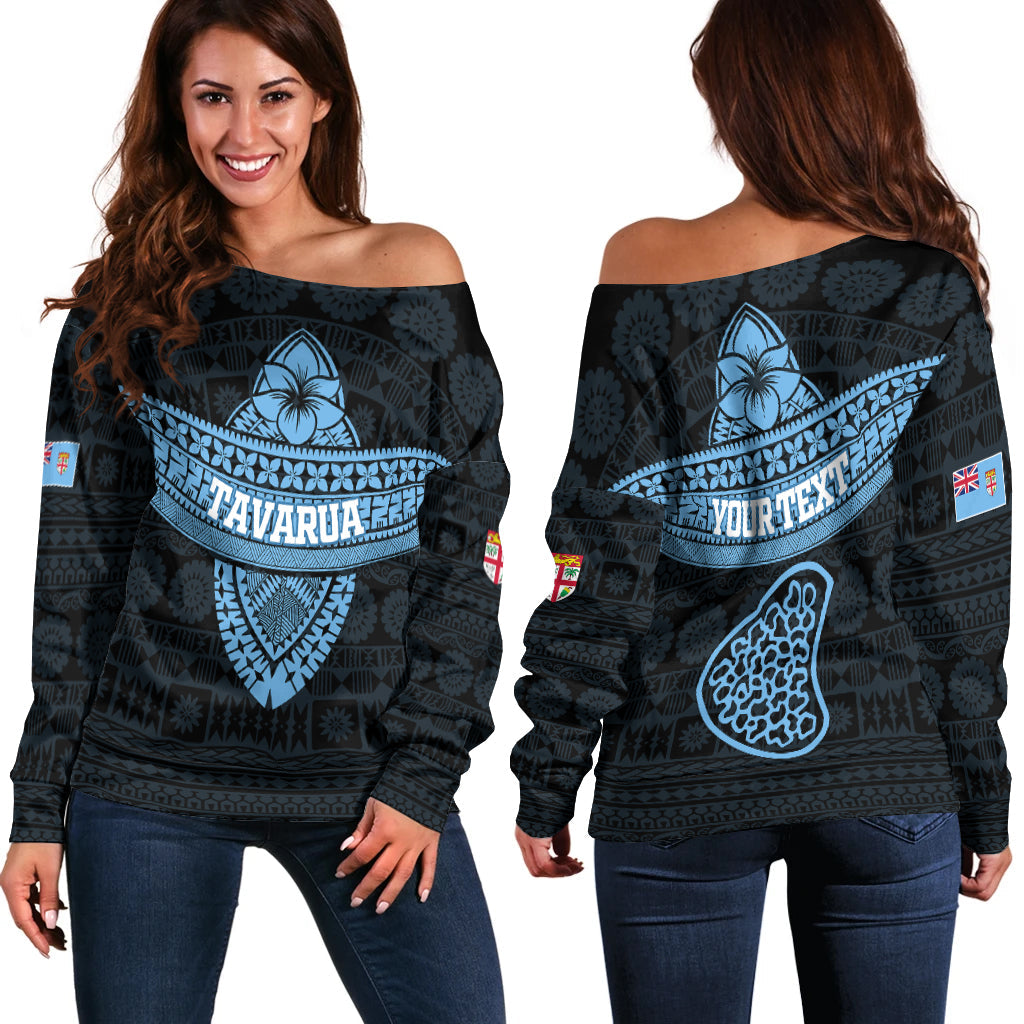 (Custom Personalised) Tavarua Fiji Tapa Tribal Women Off Shoulder Sweater