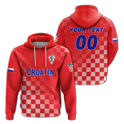 Custom Croatia Hoodie Football 2022 Champions Pride Red
