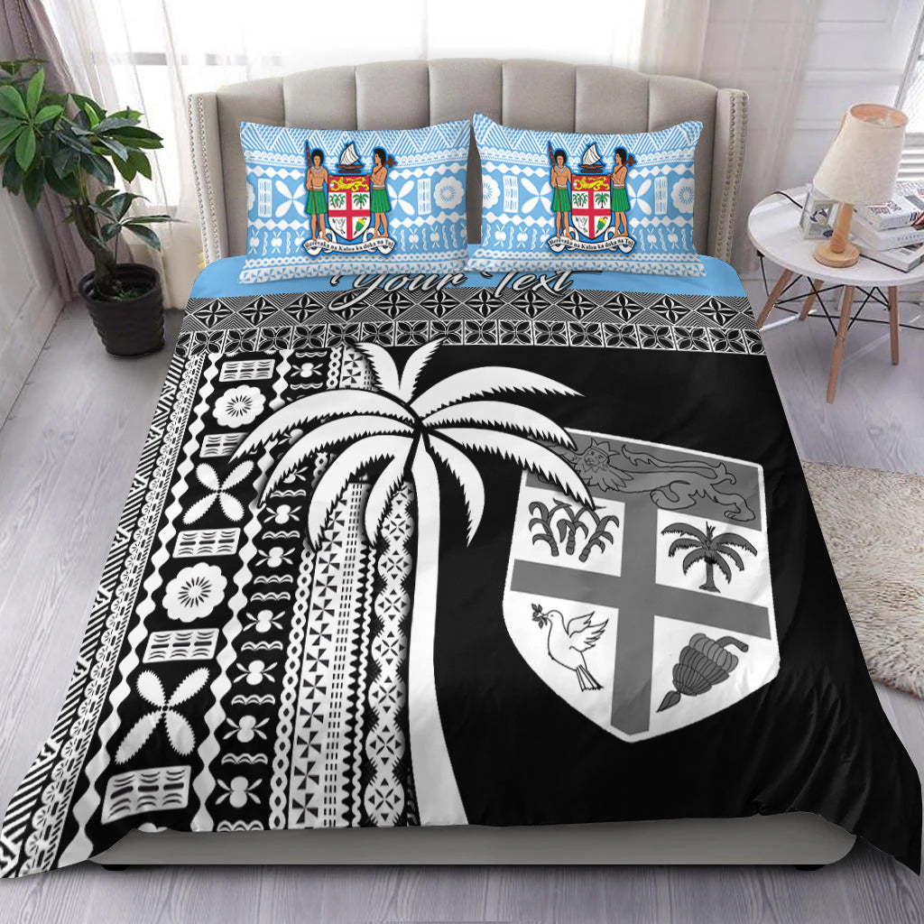 (Custom Personalised) Fiji Tapa Pattern Bedding Set Coconut Tree