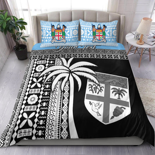 (Custom Personalised) Fiji Tapa Pattern Bedding Set Coconut Tree