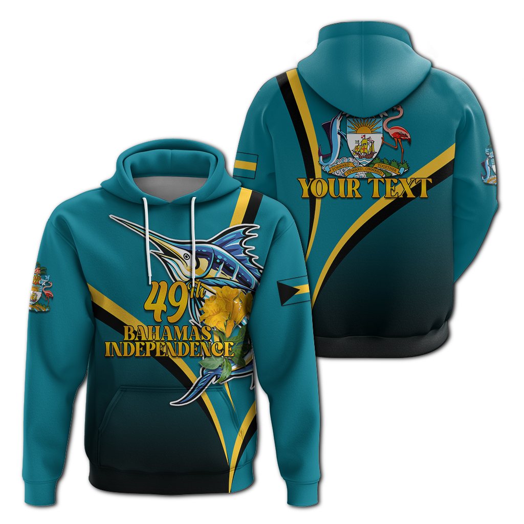 Custom The Bahamas 49th Anniversary Independence Day Blue Marlin Hoodie