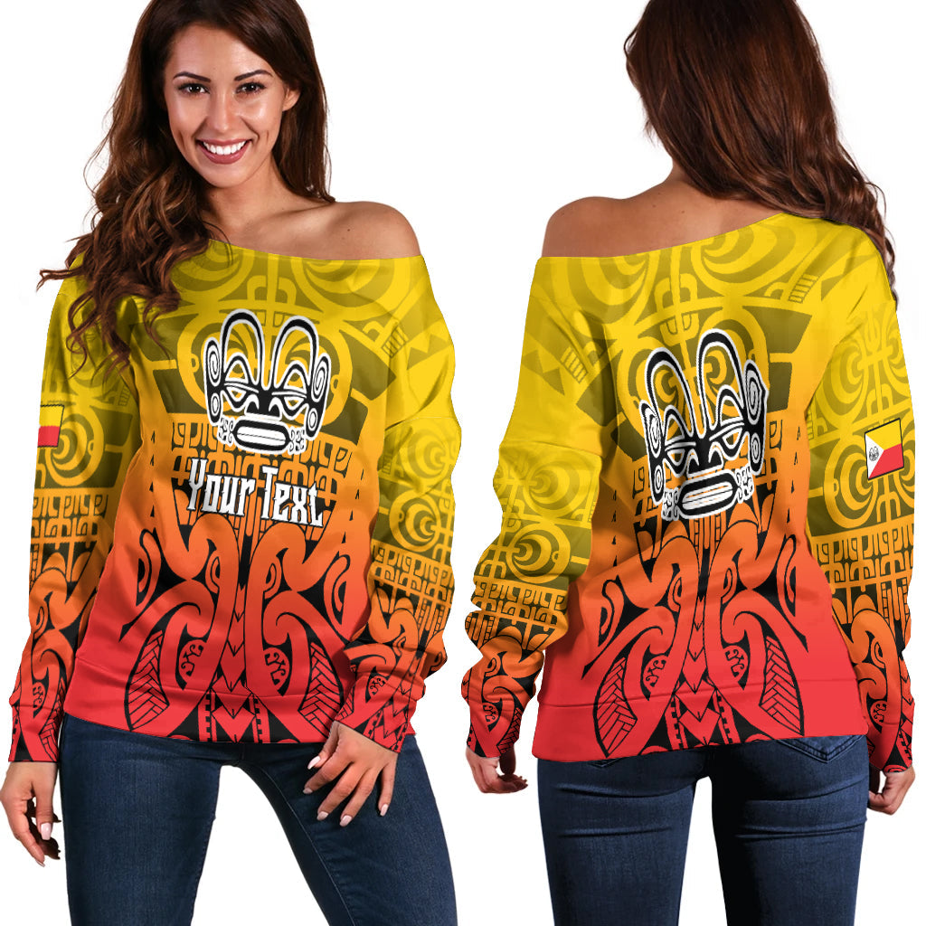 (Custom Personalised) Marquesas Islands Marquesan Tattoo Women Off Shoulder Sweater
