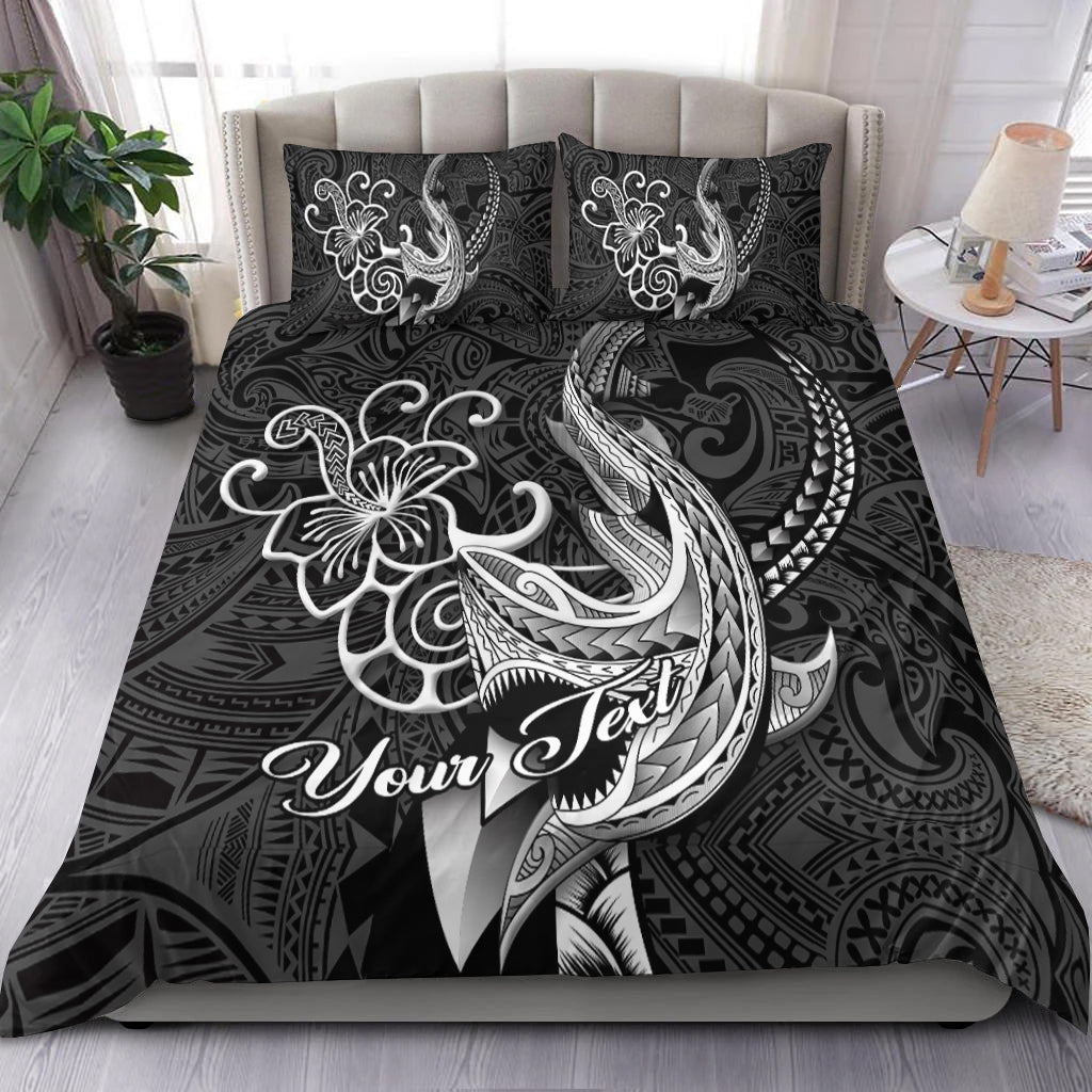 (Custom Personalised) Polynesian Shark Tattoo Hawaii Tribal Bedding Set
