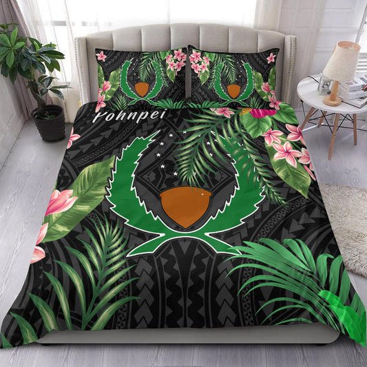 Pohnpei Micronesia Bedding Set Tropical Flowers