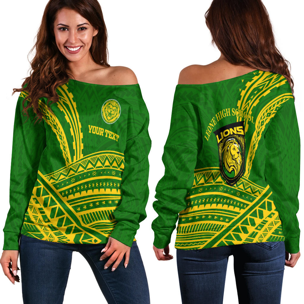 (Custom Personalised) Leone High School Pride Women Off Shoulder Sweater