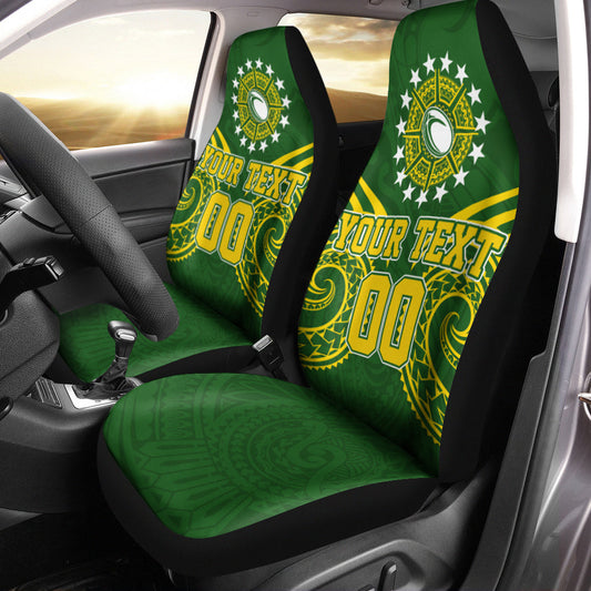 (Custom Personalised) Cook Islands Rugby Car Seat Covers Tribal Pattern