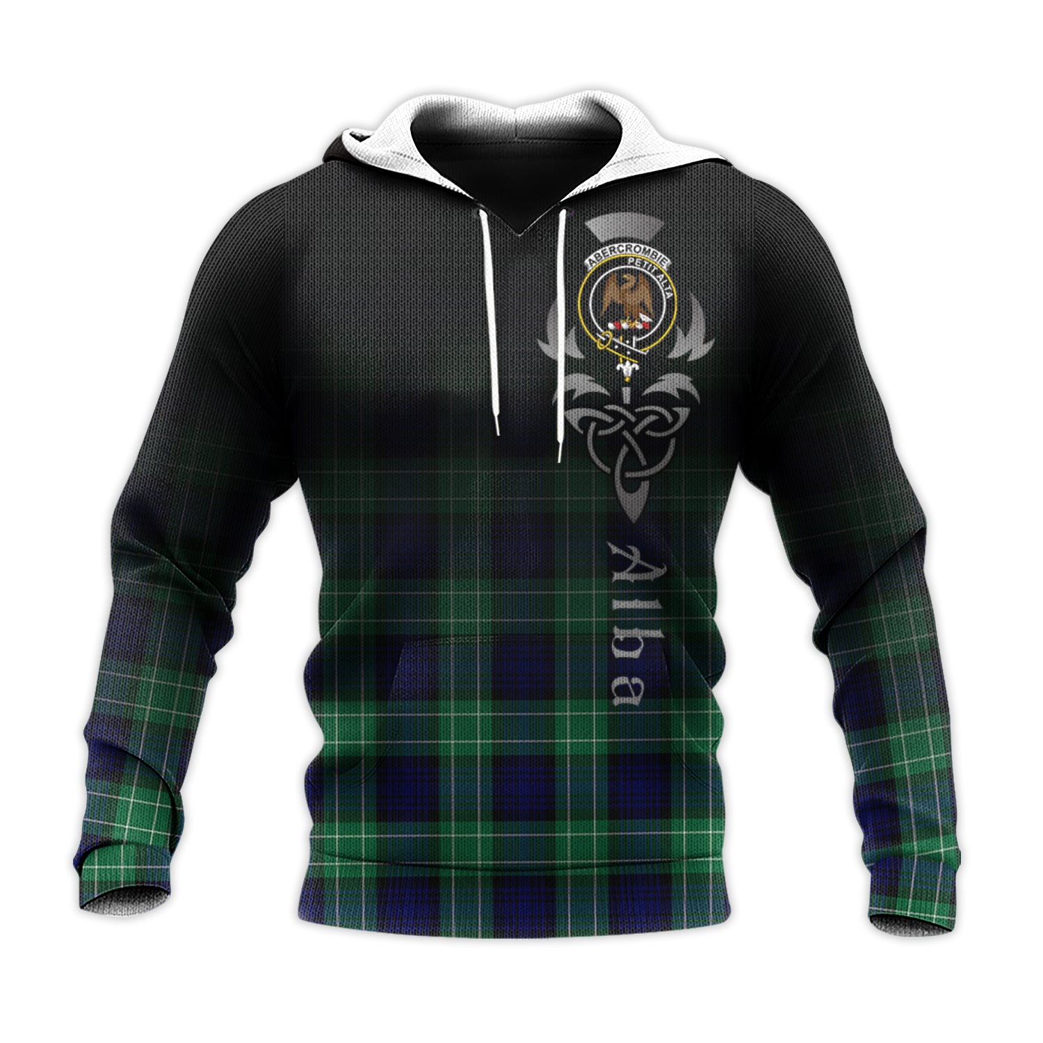 Printivon Abercrombie Tartan Crest Alba Celtic Hoodie