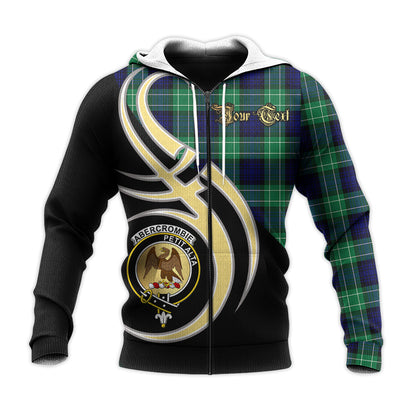 Printivon Abercrombie Clan Believe In Me Crest Tartan Knitted Hoodie Custom Your Text