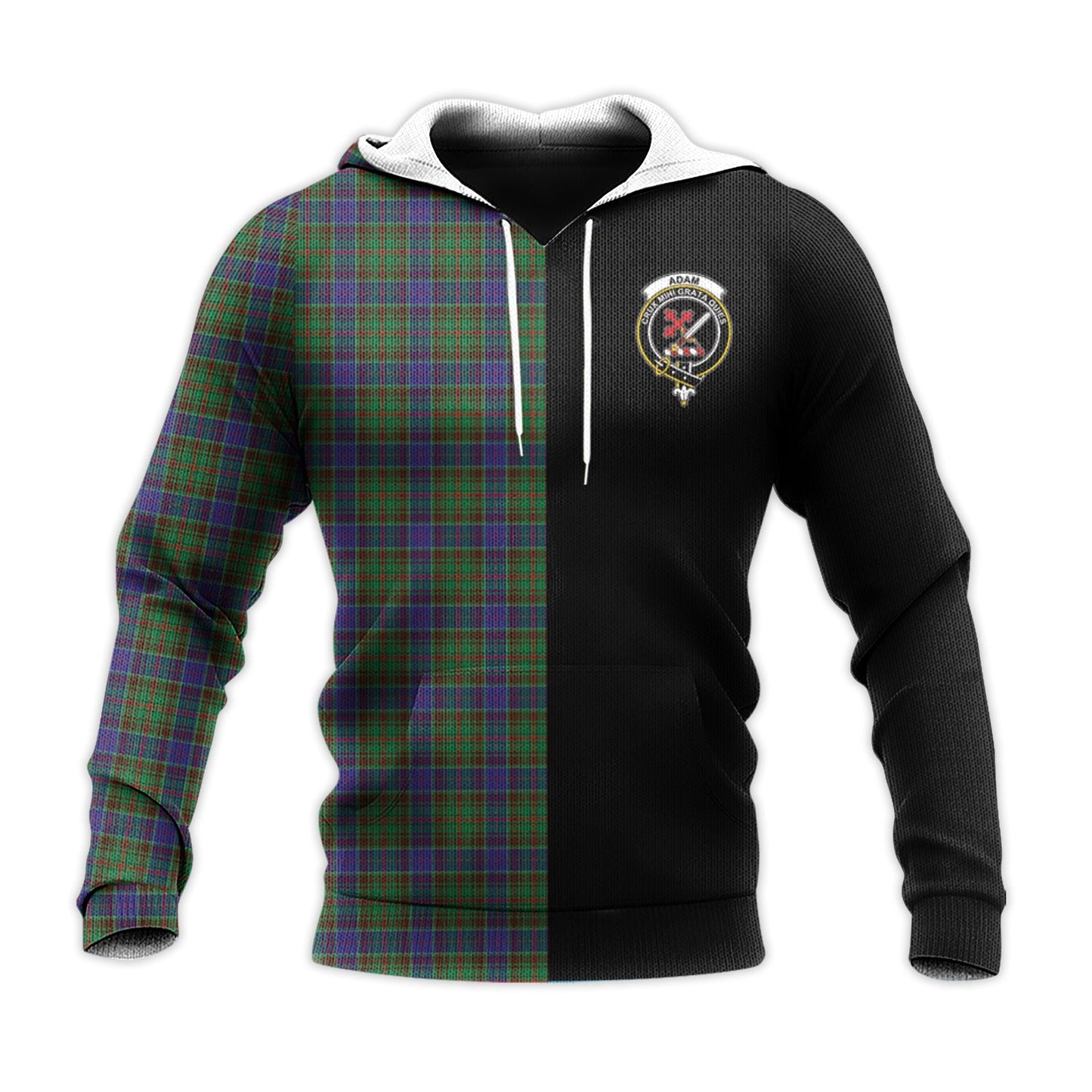 Printivon Adam Tartan Personalize Half Hoodie