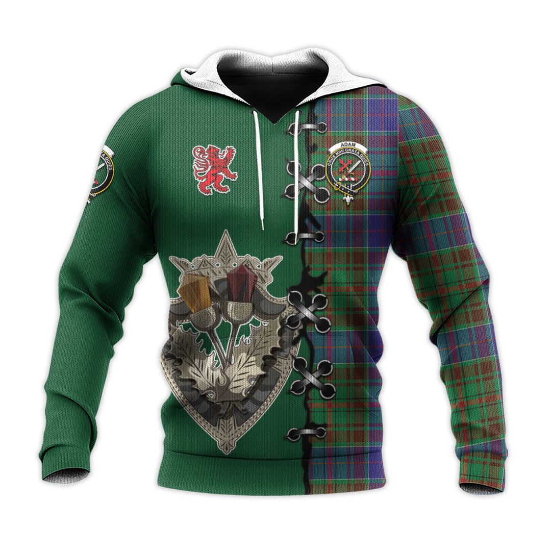 Printivon Adam Tartan Hoodie Lion Rampant And Celtic Thistle Style