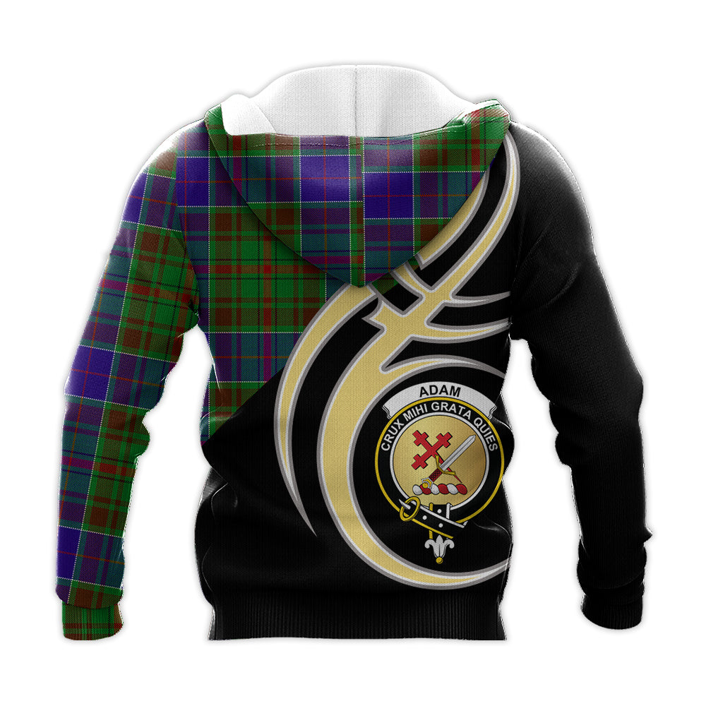 Printivon Adam Clan Believe In Me Crest Tartan Knitted Hoodie Custom Your Text