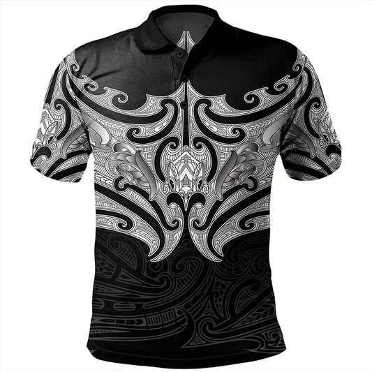 New Zealand Polo Shirt NZ Printed Black Shirt All Over Print