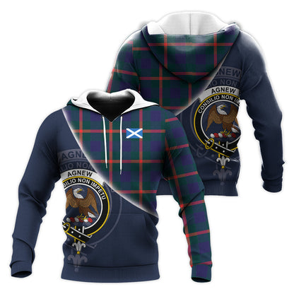 Printivon Agnew Modern Tartan Scottish Crest Hoodie