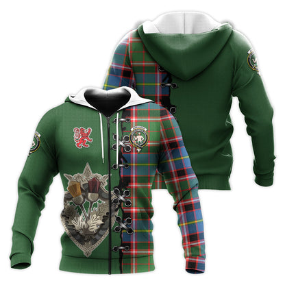 Printivon Aikenhead Tartan Hoodie Lion Rampant And Celtic Thistle Style