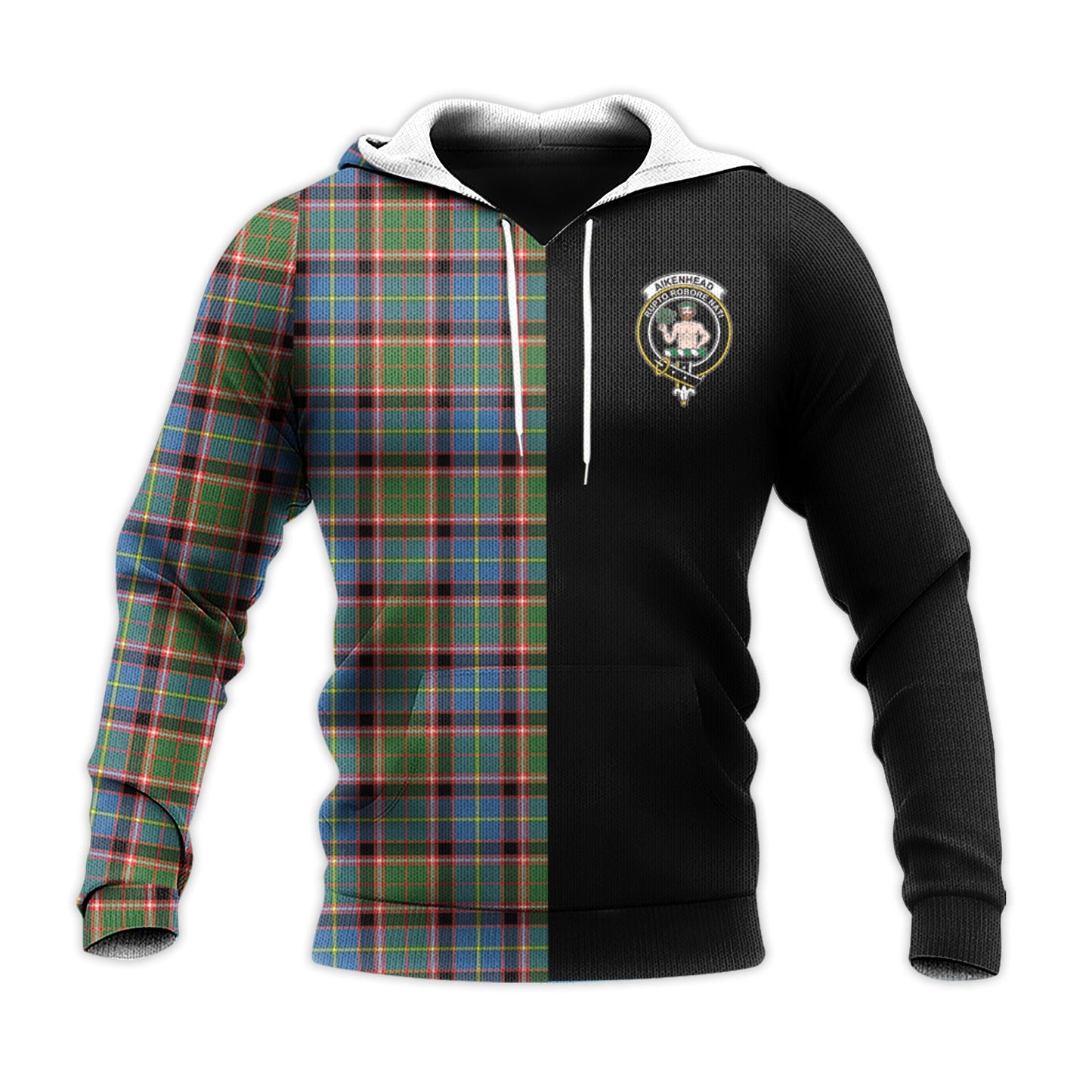 Printivon Aikenhead Tartan Personalize Half Hoodie