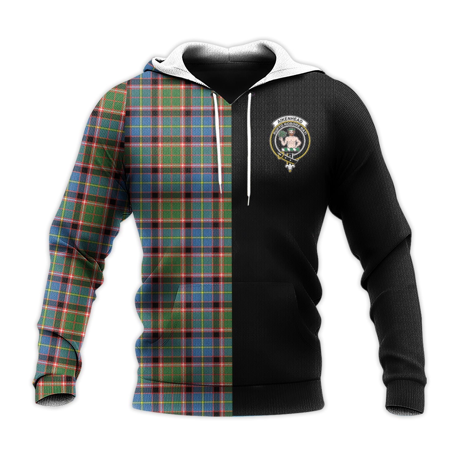Printivon Aikenhead Tartan Personalize Half Hoodie