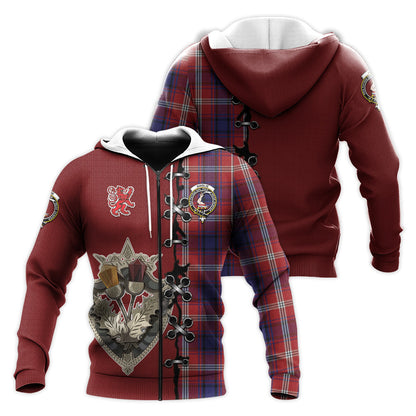 Printivon Ainslie Tartan Hoodie Lion Rampant And Celtic Thistle Style