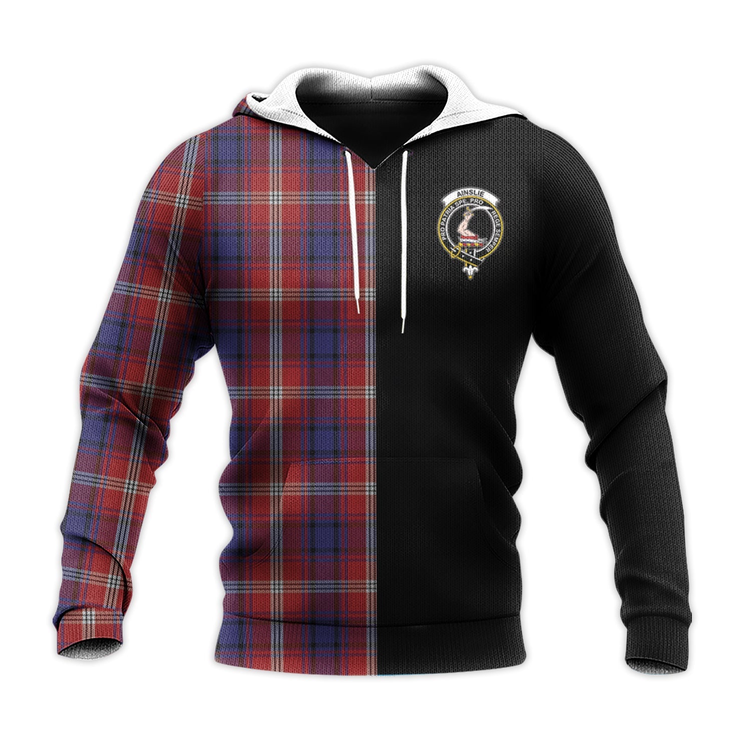 Printivon Ainslie Tartan Personalize Half Hoodie