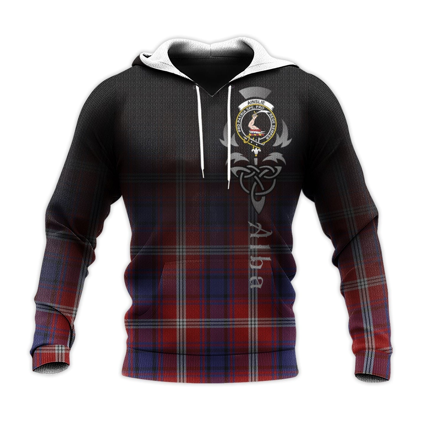 Printivon Ainslie Tartan Crest Alba Celtic Hoodie