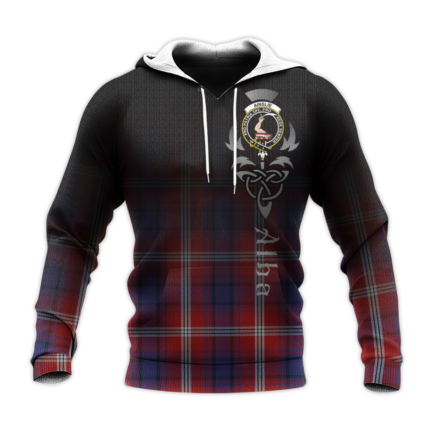 Printivon Ainslie Tartan Crest Alba Celtic Hoodie