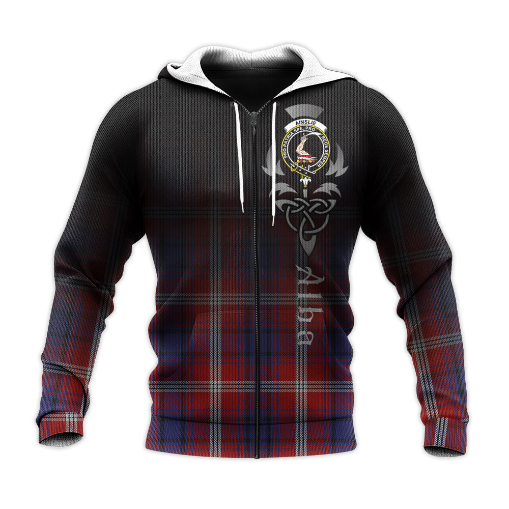 Printivon Ainslie Tartan Crest Alba Celtic Hoodie