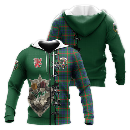Printivon Aiton Tartan Hoodie Lion Rampant And Celtic Thistle Style