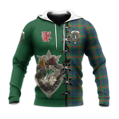 Printivon Aiton Tartan Hoodie Lion Rampant And Celtic Thistle Style