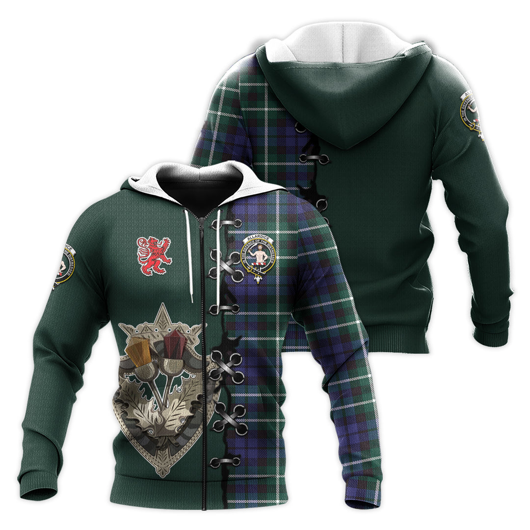 Printivon Allardice Tartan Hoodie Lion Rampant And Celtic Thistle Style
