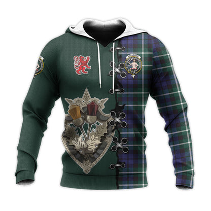 Printivon Allardice Tartan Hoodie Lion Rampant And Celtic Thistle Style