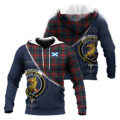 Printivon Allison Red Tartan Scottish Crest Hoodie