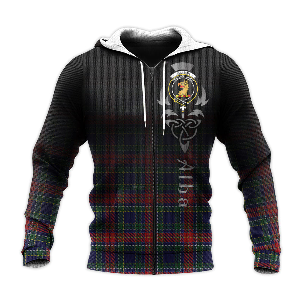 Printivon Allison Red Tartan Crest Alba Celtic Hoodie