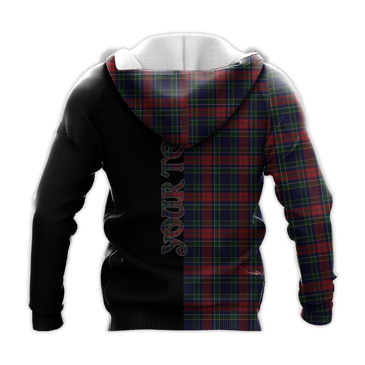 Printivon Allison Red Tartan Personalize Half Hoodie
