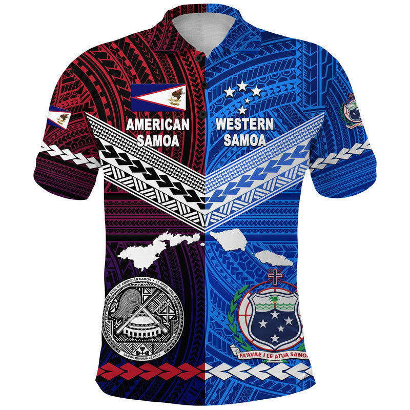 American Samoa And Western Samoa Polo Shirt Together