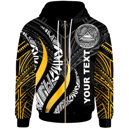 American Samoa Zip Hoodie American Samoa Strong Fire Pattern