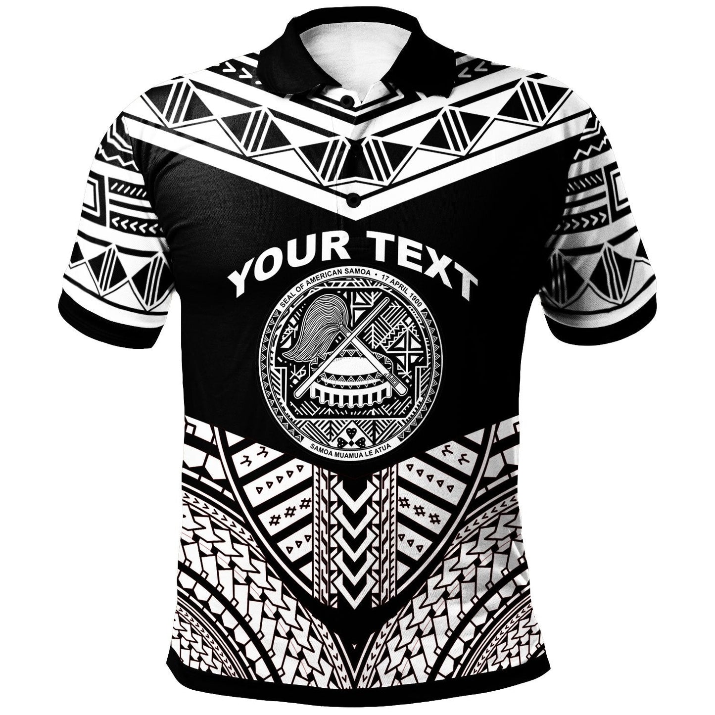 American Samoa Custom Personalised Polo - Tribal Pattern Cool Style White Color