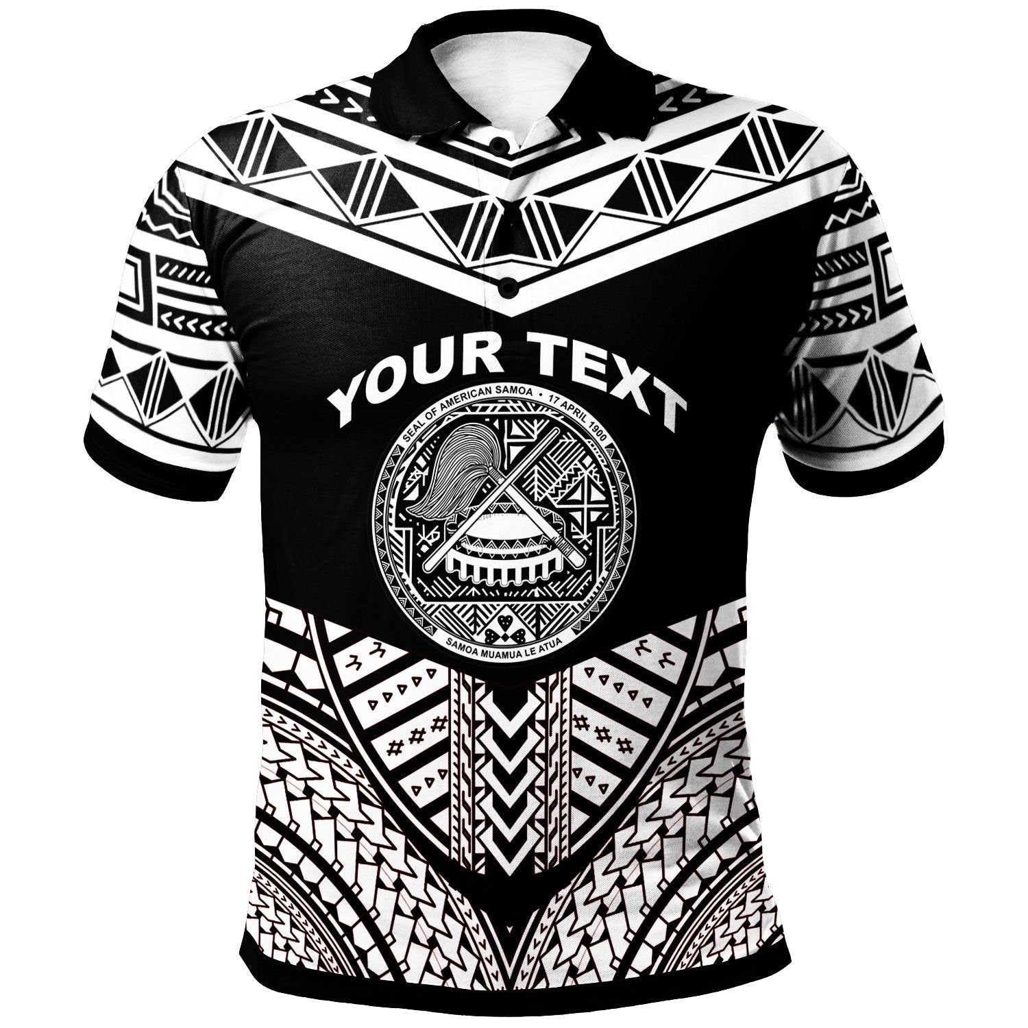 American Samoa Custom Personalised Polo - Tribal Pattern Cool Style White Color