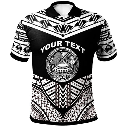 American Samoa Custom Personalised Polo - Tribal Pattern Cool Style White Color