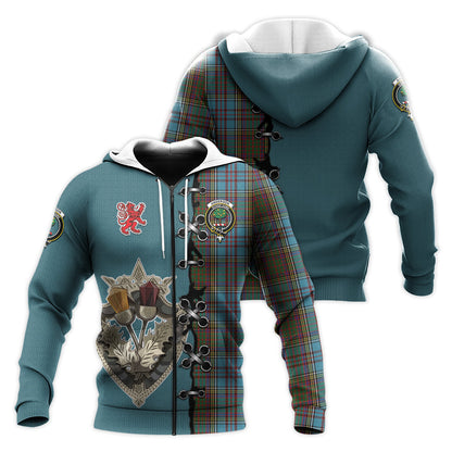 Printivon Anderson Tartan Hoodie Lion Rampant And Celtic Thistle Style
