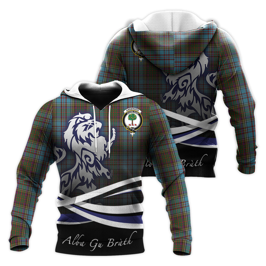 Printivon Anderson Tartan Scottish Lion Hoodie