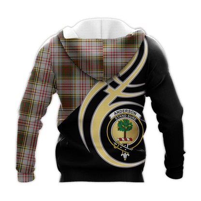 Printivon Anderson Dress Clan Believe In Me Crest Tartan Knitted Hoodie Custom Your Text
