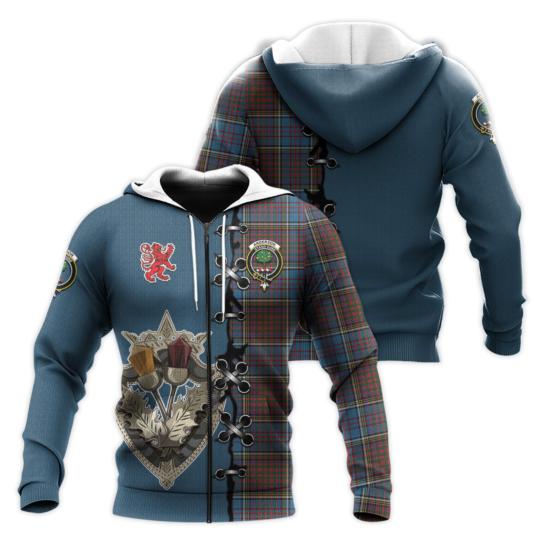 Printivon Anderson Highland Society Of London Tartan Hoodie Lion Rampant And Celtic Thistle Style