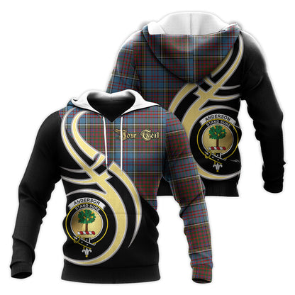 Printivon Anderson Highland Society Of London Clan Believe In Me Crest Tartan Knitted Hoodie Custom Your Text
