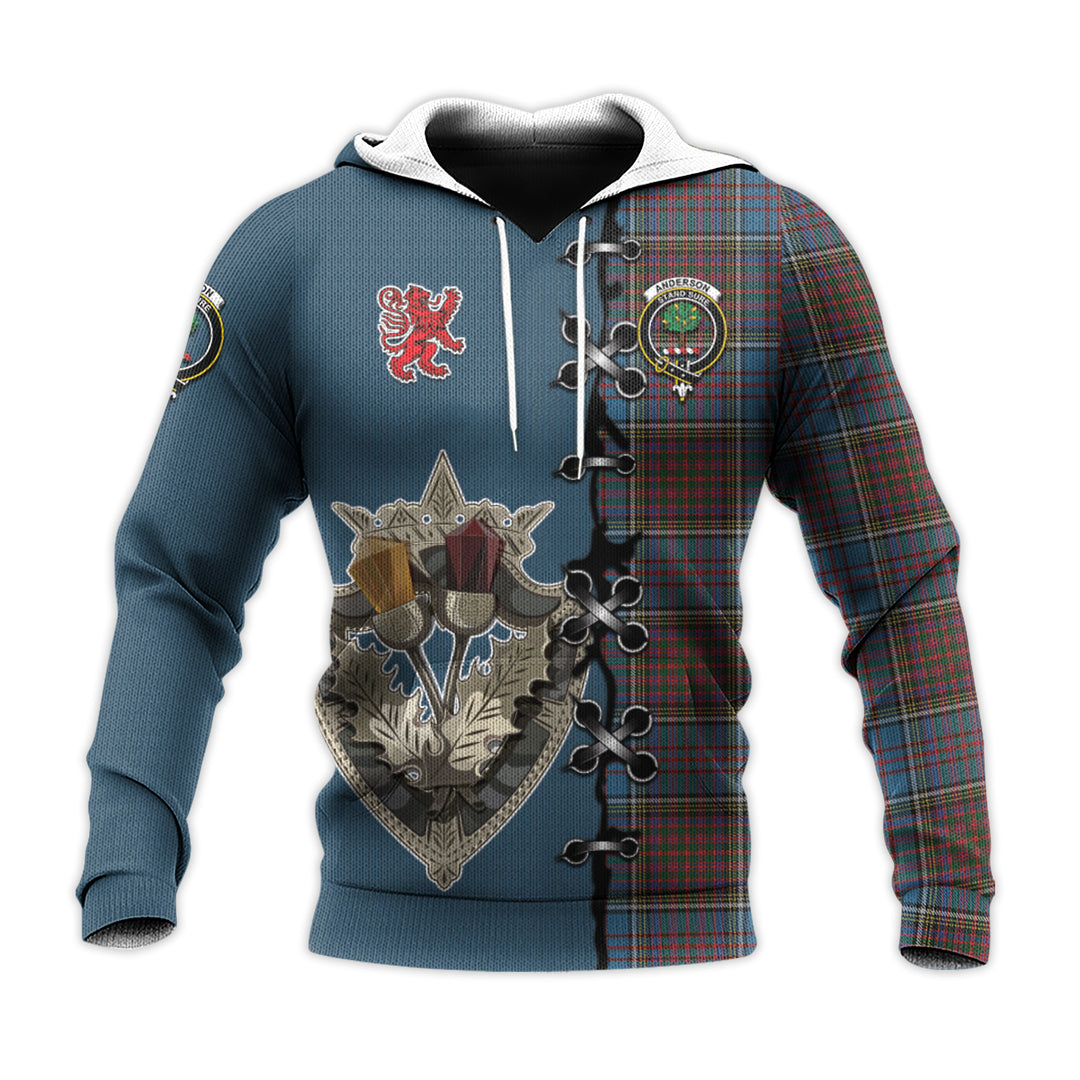 Printivon Anderson Highland Society Of London Tartan Hoodie Lion Rampant And Celtic Thistle Style