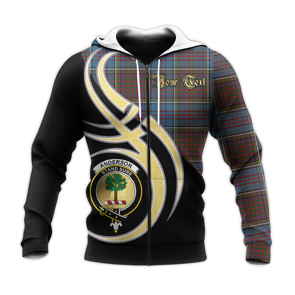 Printivon Anderson Highland Society Of London Clan Believe In Me Crest Tartan Knitted Hoodie Custom Your Text