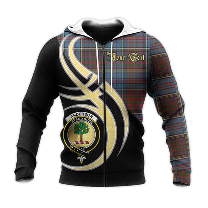 Printivon Anderson Highland Society Of London Clan Believe In Me Crest Tartan Knitted Hoodie Custom Your Text