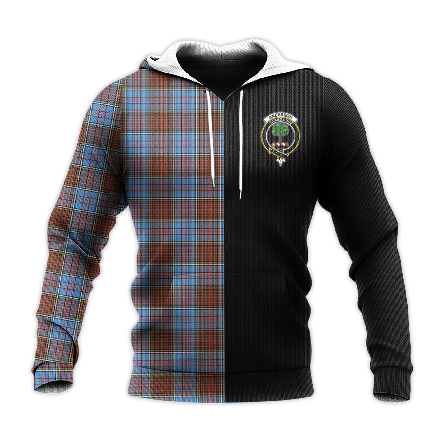 Printivon Anderson Modern Tartan Personalize Half Hoodie