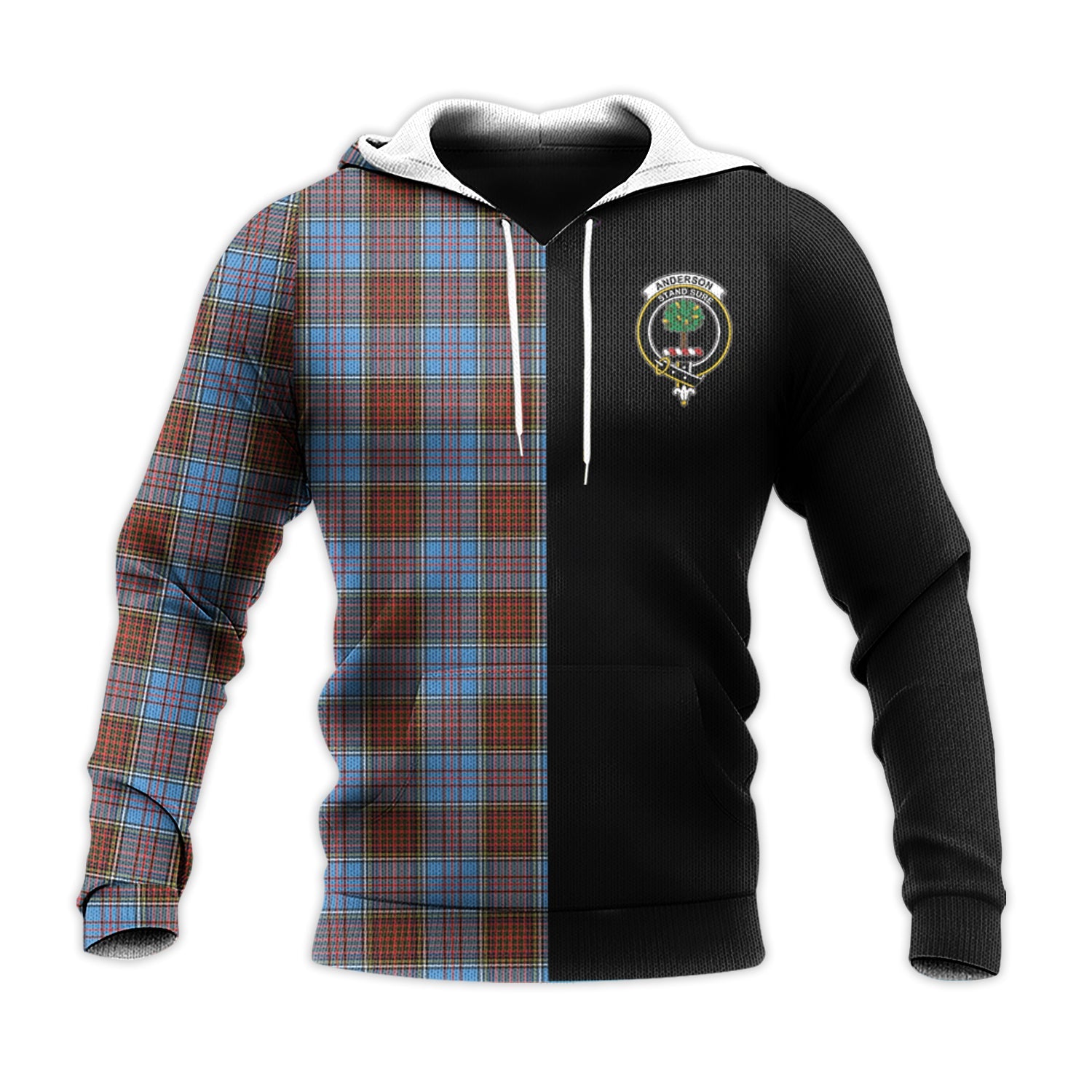 Printivon Anderson Modern Tartan Personalize Half Hoodie