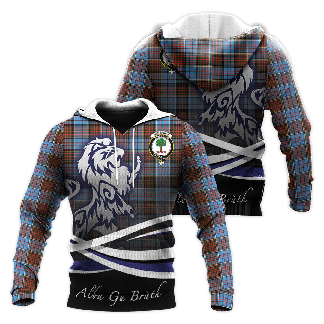 Printivon Anderson Modern Tartan Scottish Lion Hoodie